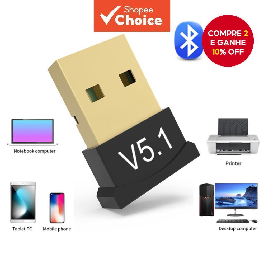 Receptor Bluetooth 5.1 5.0 Adaptador USB Drive Transmissor Para Computador PC Laptop Áudio