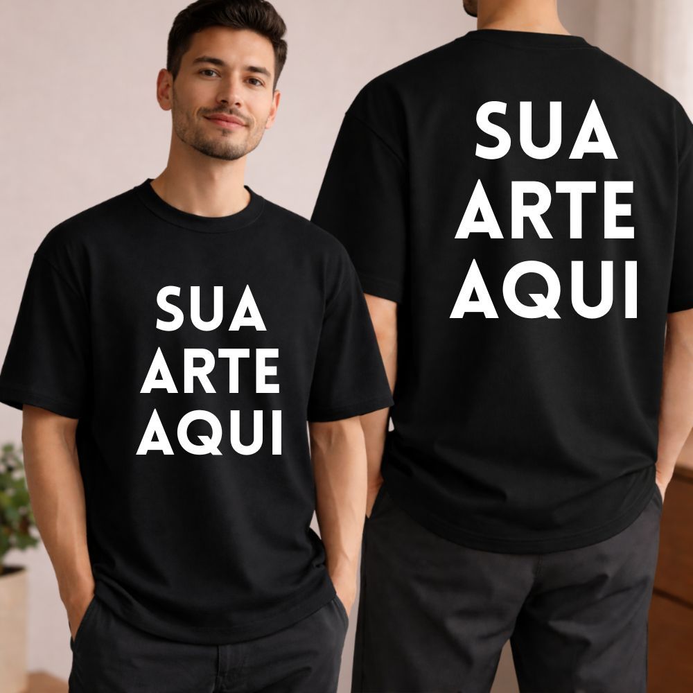 Camiseta Personalizada Oversized Faculdade Evento Unissex Algodão Para Logo Frase Ou Arte Imagem Uniforme em Oferta na Shopee