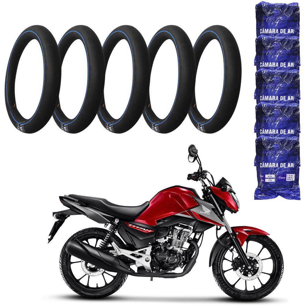 Câmara de Ar Pneu Aro 18 Moto CG TITAN FAN com 5 UNI 8454 BREMEN