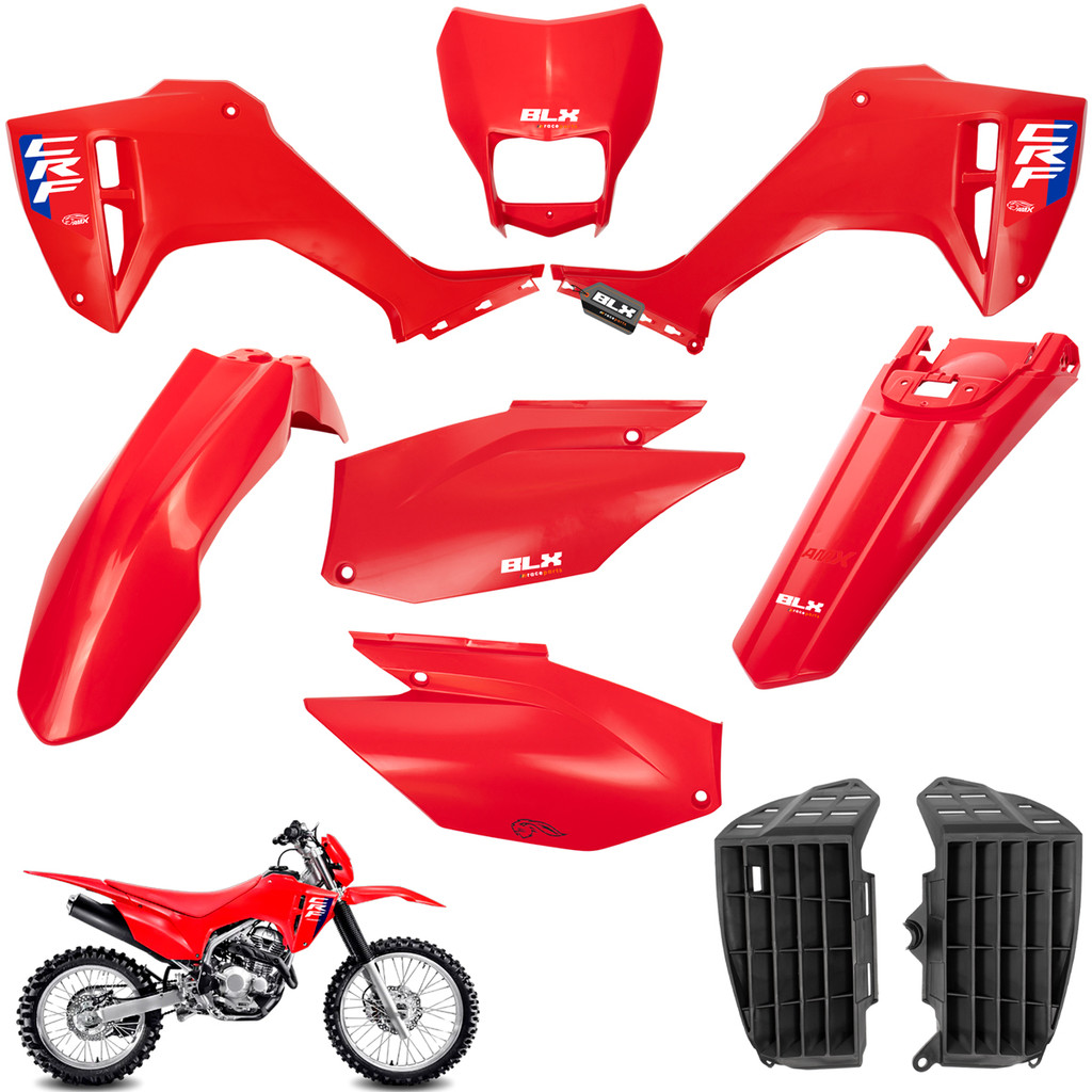 Kit Plástico Crf 250f / 300f Com Carenagem Farol + Protetor de Radiador Amx