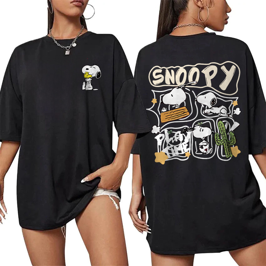 Camiseta Da Moda 2026 Novo Velsiss Snoopy Print Camisetas Femininas Da Moda Camiseta Unissex De Alta Qualidade Camiseta