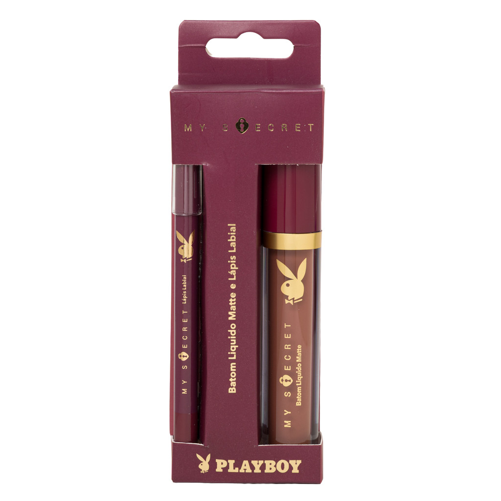Batom Líquido e Lápis Labial  Coleção My Secret - Playboy Beauty