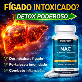 NAC N-Acetil L-Cisteína | De'tox do Fígado e Antio'xidante | purefort em Oferta na Shopee