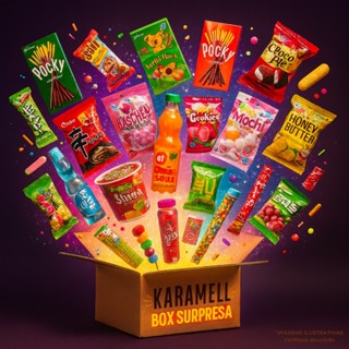 Super Kit Box Surpresa Karamell Importados +BRINDE | Doces Snacks Balas Asiáticos Coreanos Japoneses em Oferta na Shopee