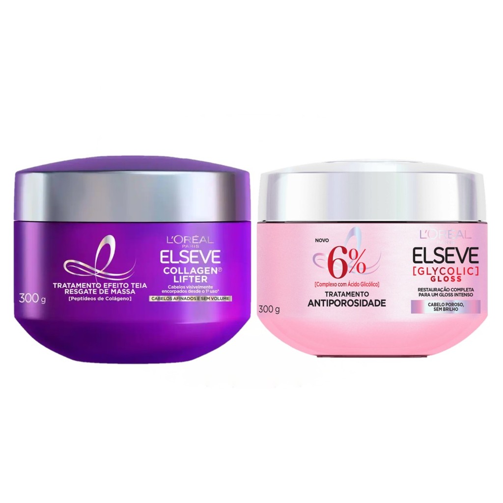 KIT ELSEVE MÁSCARA COLÁGENO LIFTER + GLYCOLIC GLOSS - 2 ITENS