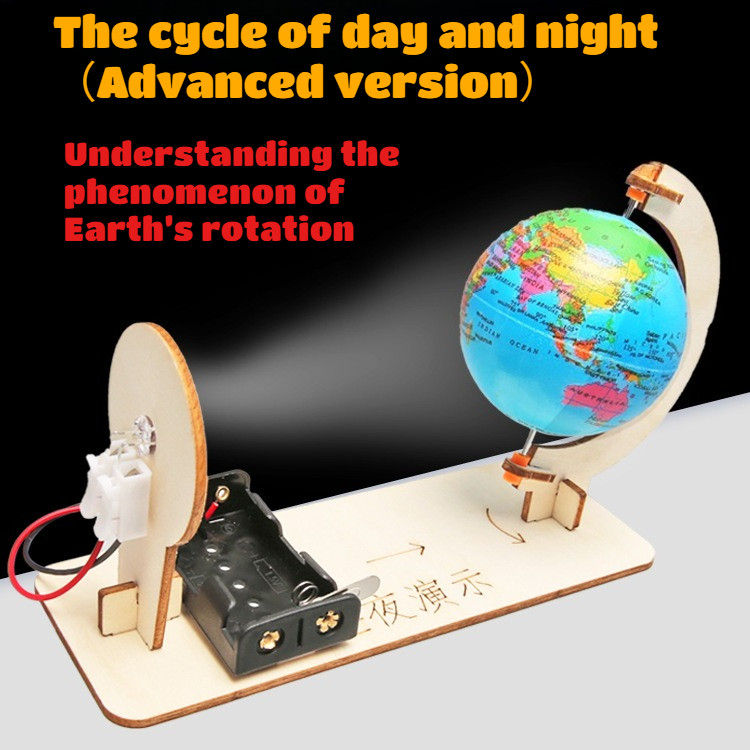Educação Científica : Modelo De Demonstração De Ciclo Dia-Noite Da Terra Kit DIY Pacote De Materiais Planetários Diurno