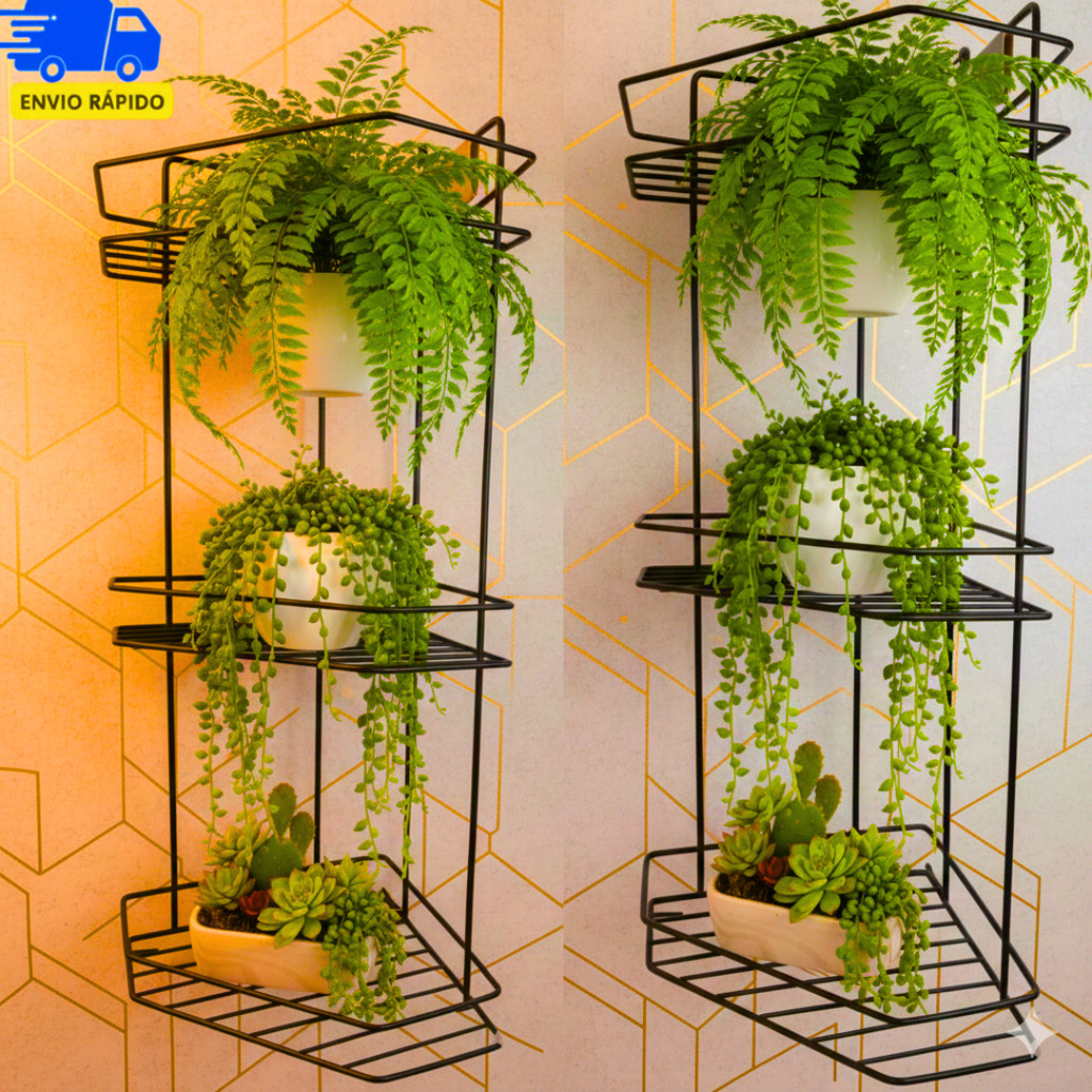 Suporte Cantoneira Resistente Pendurar Vaso de Planta Flores Parede Casa Sala Quintal Decoração