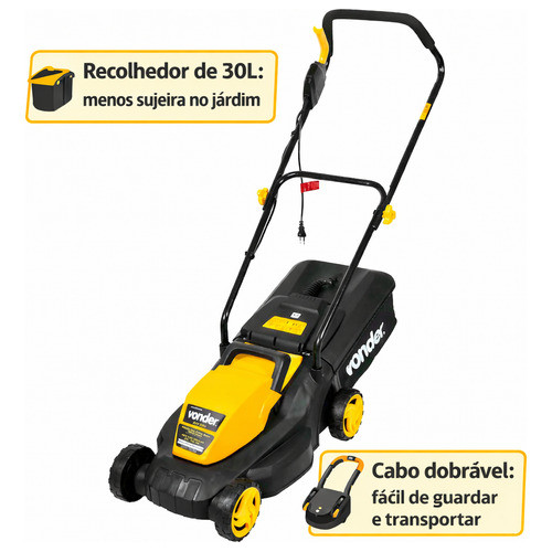 Máquina Cortar Grama Elétrica Com Recolhedor 1000w - Vonder
