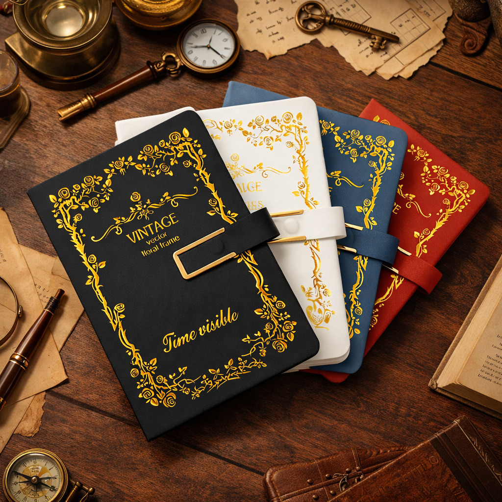 Caderno retrô A5 de 200 páginas, fecho magnético, caderno de papelaria criativo, caderno diário