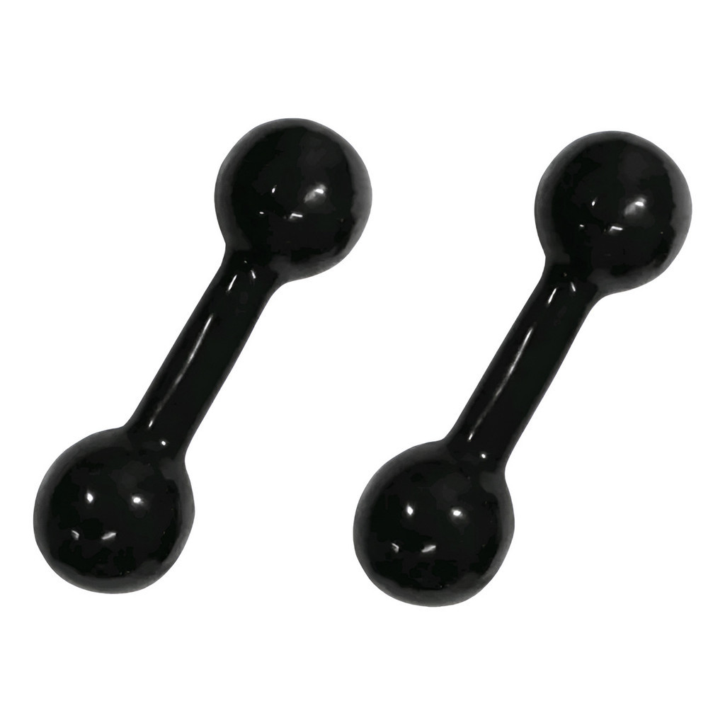 Halteres 1kg Cada Total 2kg Emborrachado Cor Preta Par