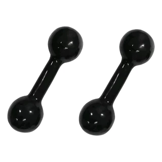 Halteres 1kg Cada Total 2kg Emborrachado Cor Preta Par