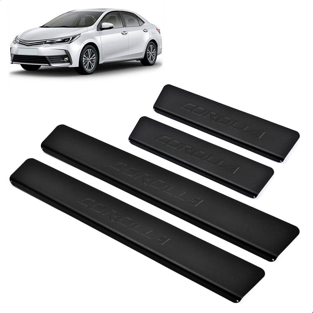Soleira Aluminio Preta Black Original Brasikar Corolla 2015 2016 2017 2018 2019