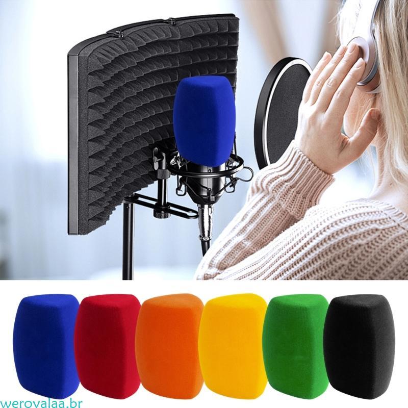 Weroyala Microfones Triangulares Universais Espuma Escudo Estúdio Gravação Controle