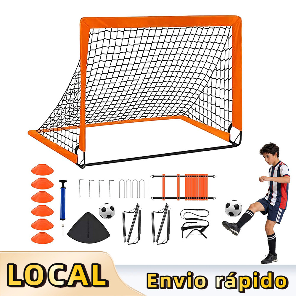 Rede de gol de futebol infantil | Conjunto de gol duplo dobrável para treinamento de futebol portátil 120*90*90cm