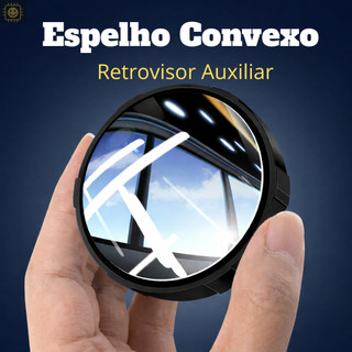 Espelho Convexo Retrovisor Auxiliar 360 Graus - Visão Panorâmica Elimine Ponto Cego Troque de Faixa com Mais Segurança