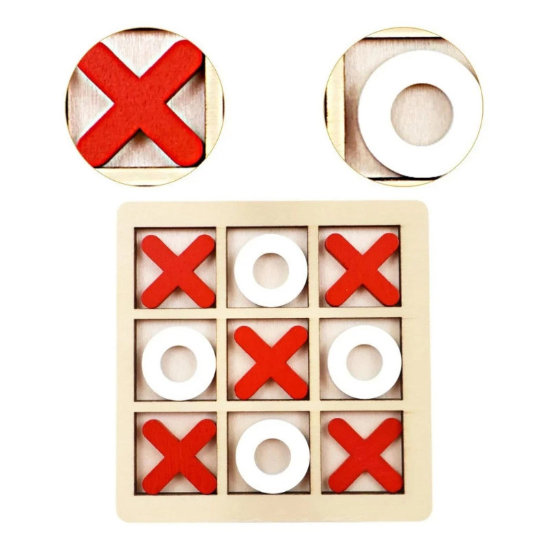 Jogo Da Velha  Tabuleiro De Madeira Brinquedo Educativo em Oferta na Shopee