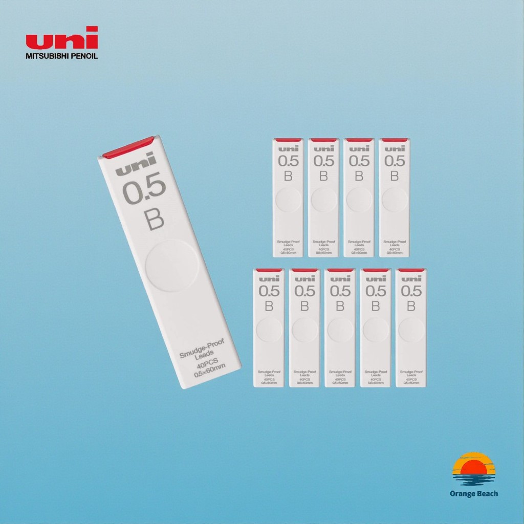 Uni Mitsubishi Lead/Grafite para Lapiseira/Smudge-Proof/10-Pack/Japan Made/0.5 0.3 HB