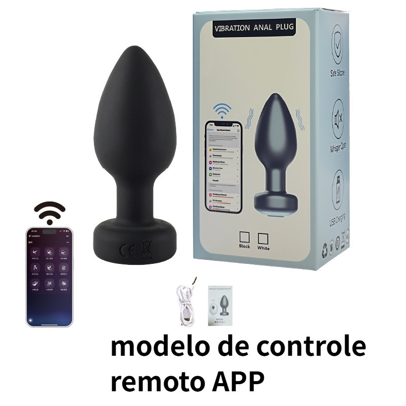 Plug Anal com Vibração Recarregável e Controle Remoto – 10 Modos em Silicone em Oferta na Shopee