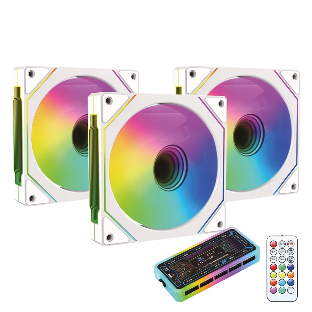 Detalhes do Kit 3-7 Fan Ventoinhas Controladora RGB Gamer 120mm AITEK DELTA C1263P Controle de Cores