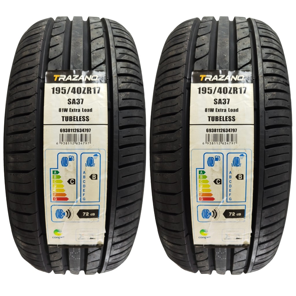 KIT 02 PNEUS NOVOS 195/40R17 TRAZANO SA37 81W XL CORSA PALIO GOL UP FIT em Oferta na Shopee