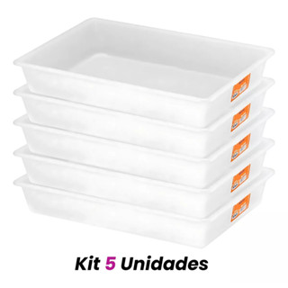 kit 5 BANDEJAS PLASTICAS 737 BRANCA PARA AÇOUGUE MULTIUSO  6.5 L em Oferta na Shopee