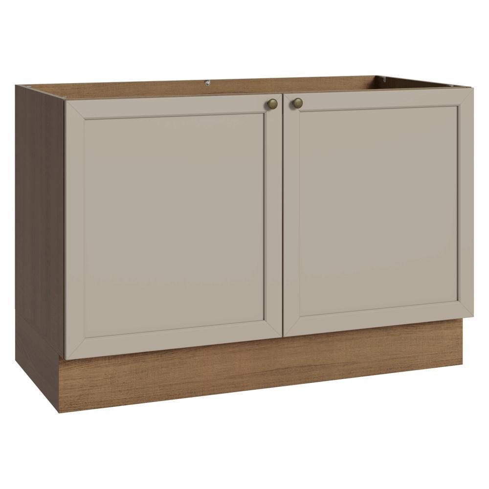 Balcão Gabinete de Pia 120 cm (Sem Tampo) Rustic/Crema Vik Madesa