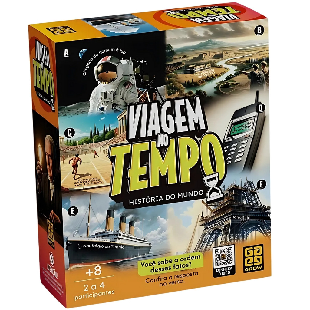 Jogo de Tabuleiro Viagem no Tempo História do Mundo Cartas Grow