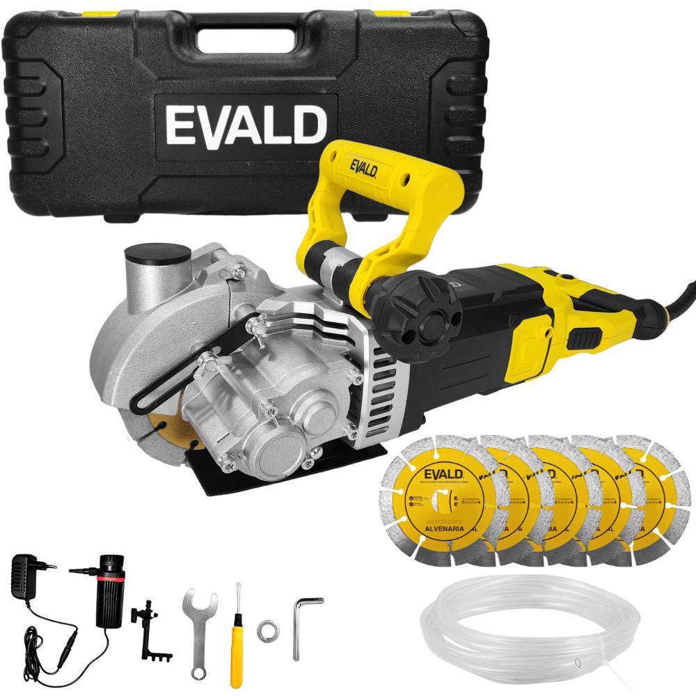 Cortadora de Parede 2400W 6500 RPM 5 Lâminas c/ Maleta e Kit Refrigeração ECP-2400 EVALD 220V em Oferta na Shopee