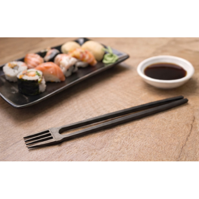 Garfo Hashi 2 Em 1 Reutilizável Para Sushi E Yakissoba Com 3