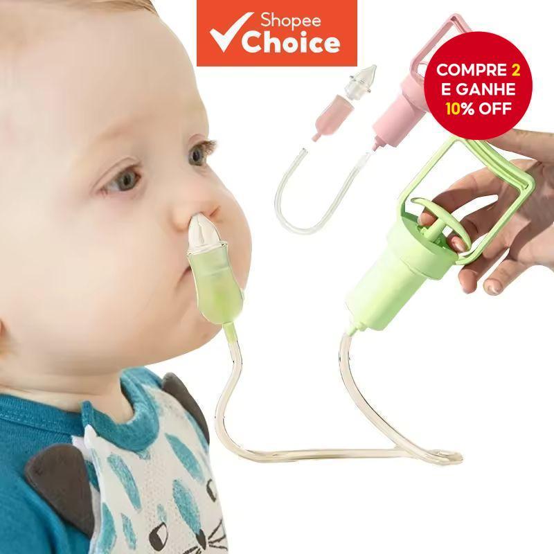 ASPIRADOR NASAL MANUAL PARA BEBÊS, LIMPA MUCO E PREVINE CONGESTÃO NASAL.