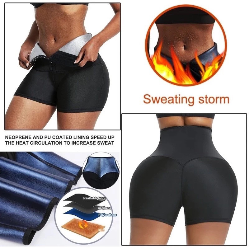 Bermuda Short Modelador Efeito Sauna Queima Gordura Afina Cintura Cinta em Oferta na Shopee