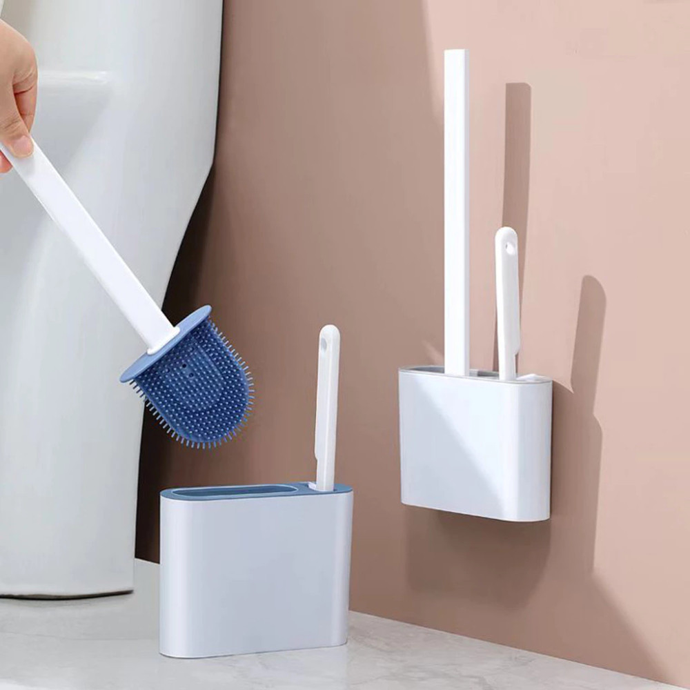 2 Em1 Escova De Silicone Para Vaso Sanitário Base De Banheiro Privada, Alta Eficiência Casa