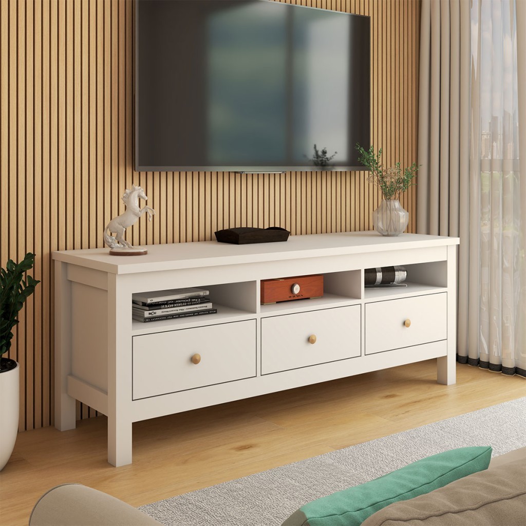 Rack para Tv Ate 55 Polegadas Retro Cor Branco 1 Porta Branco - Miniatura 3