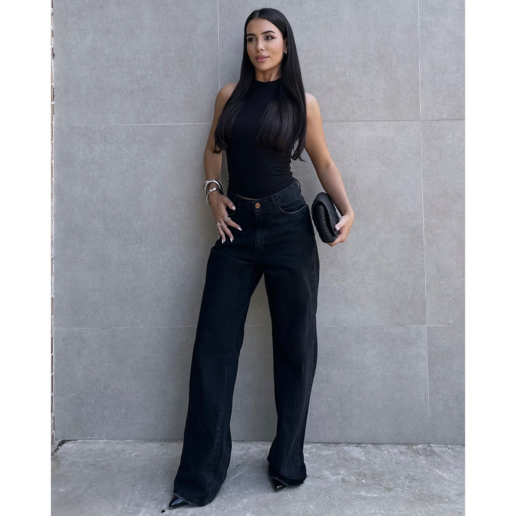 CALÇA JEANS FEM WIDE LEG 25116