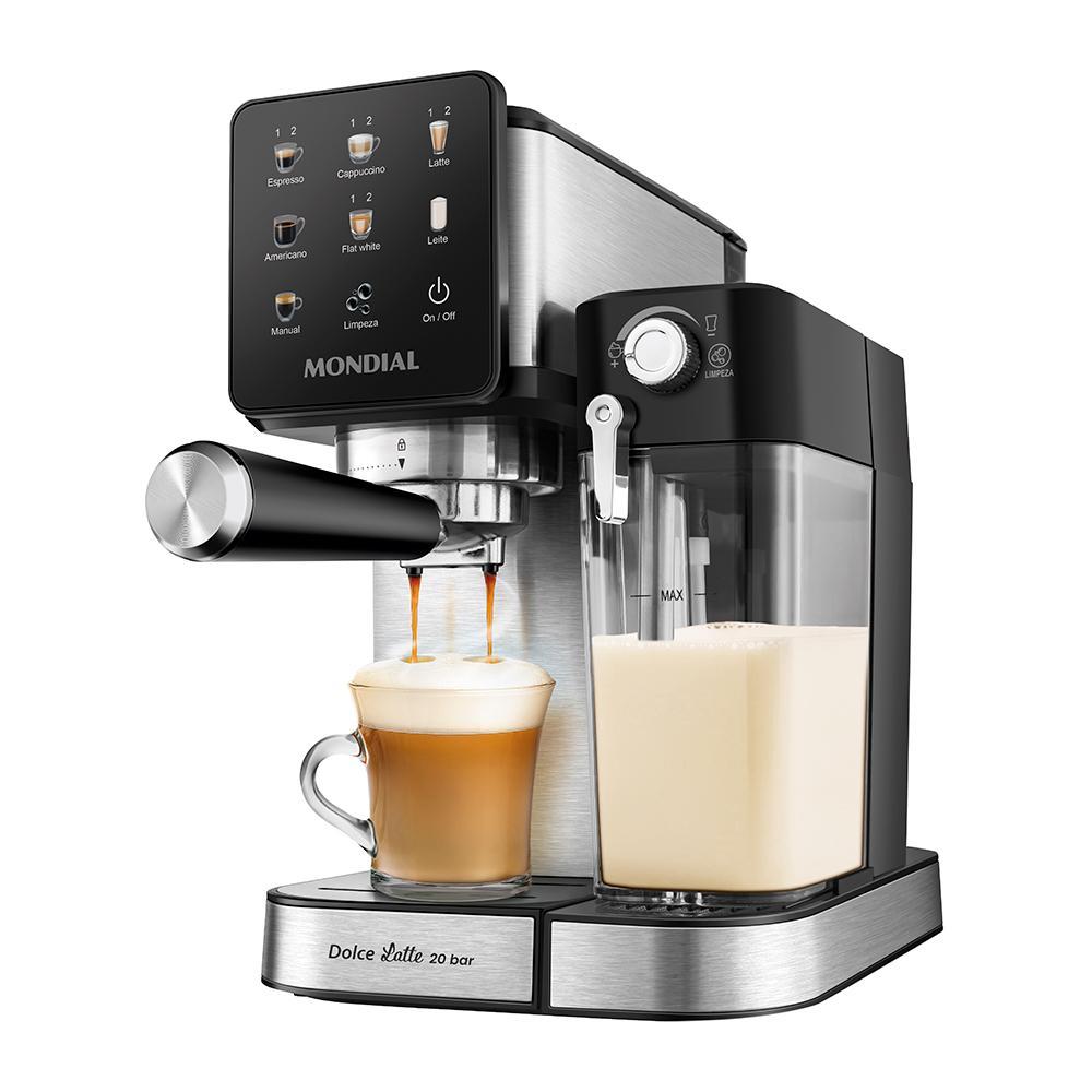 Cafeteira Espresso Automática Dolce Latte 20 bar Mondial Preto/Inox - CCL-01 em Oferta na Shopee