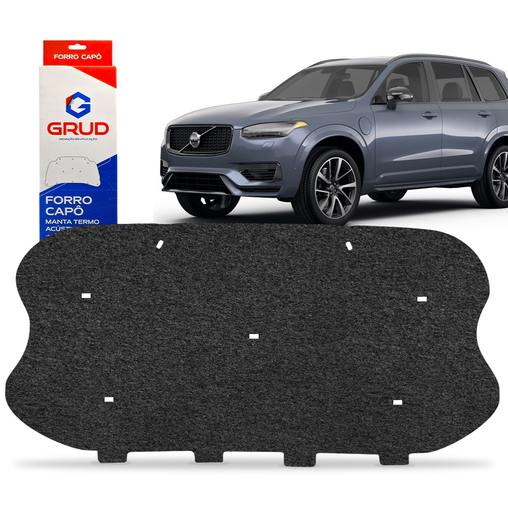 Forro de Capô Automotivo Carro Volvo Xc90 14/24 + Presilhas Reduz Barulho do Motor