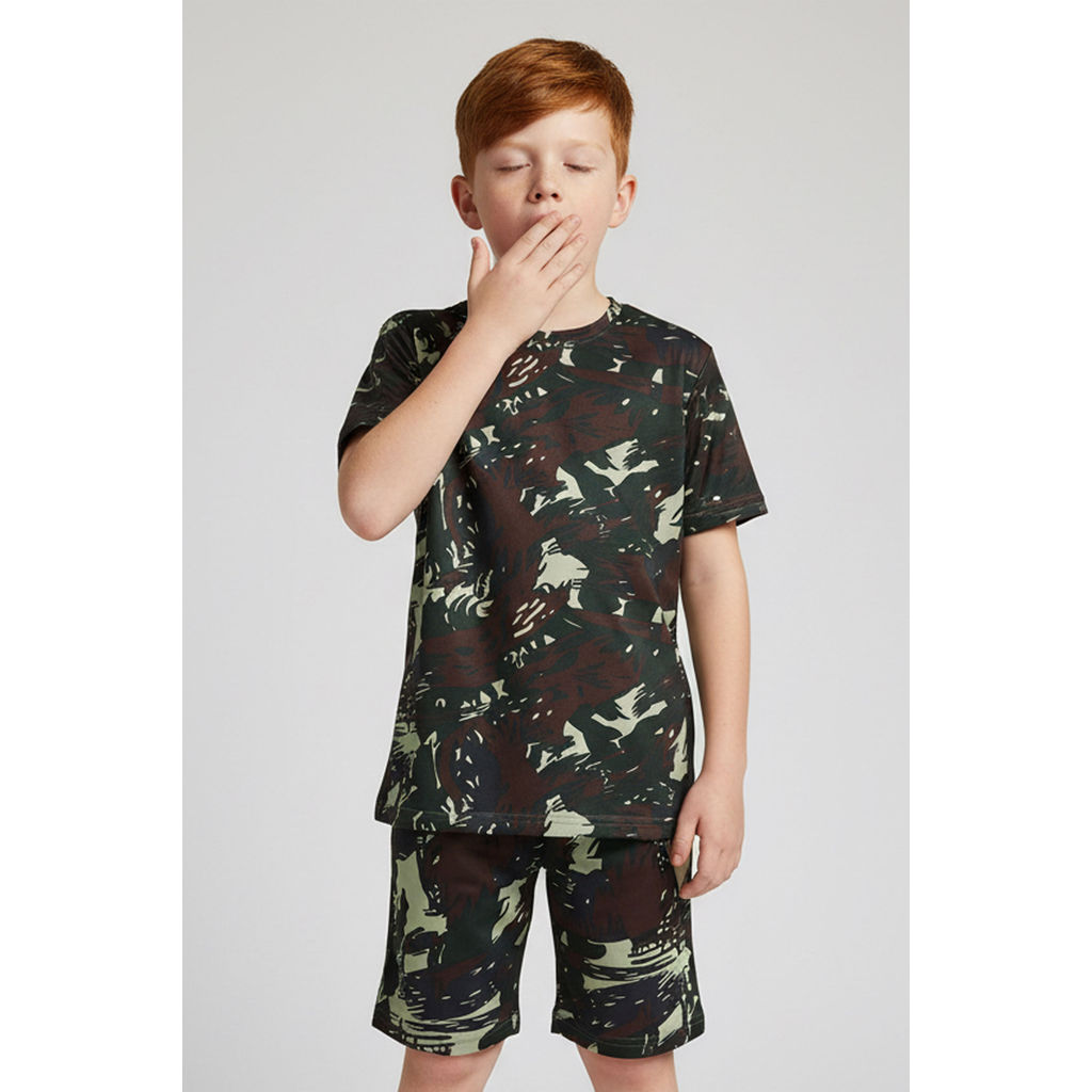 Pijama Curto Infantil Menino Com Estampa Elian Verde
