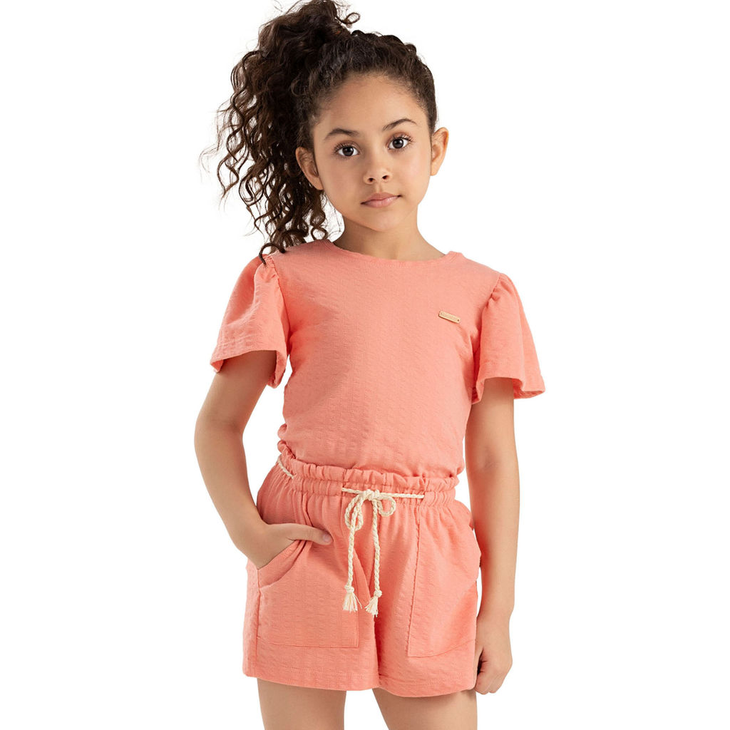 Conjunto Infantil Menina Texturizado Colorittá Laranja