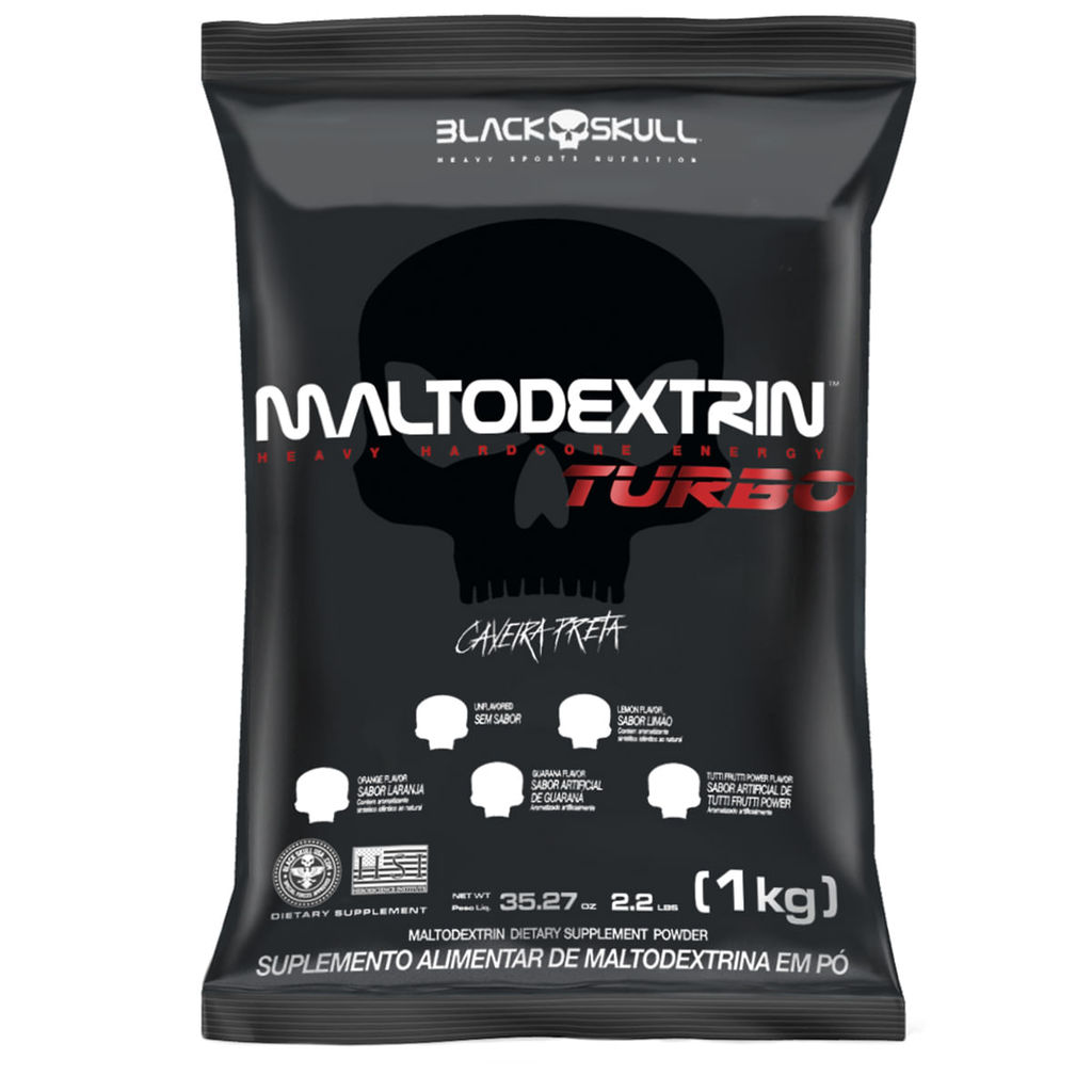 Maltodextrin Turbo - Refil 1kg - Black Skull em Oferta na Shopee