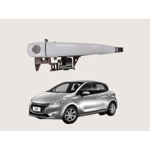 Macaneta Externa Dianteira Esquerda Peugeot 208 2013 2016 Branco Dianteira