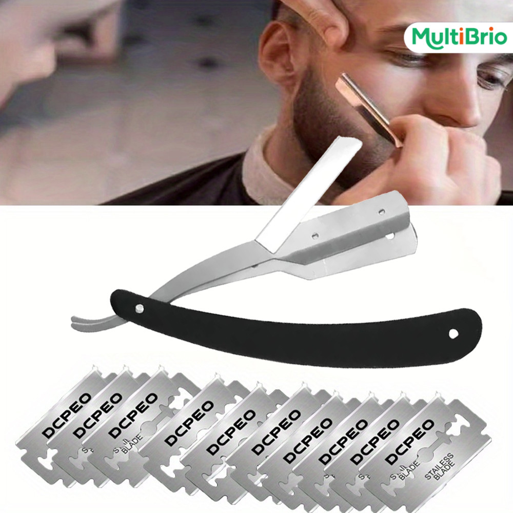 Navalhete Profissional + 10 ou 30 Lâminas: O Kit Essencial para o Barbeiro