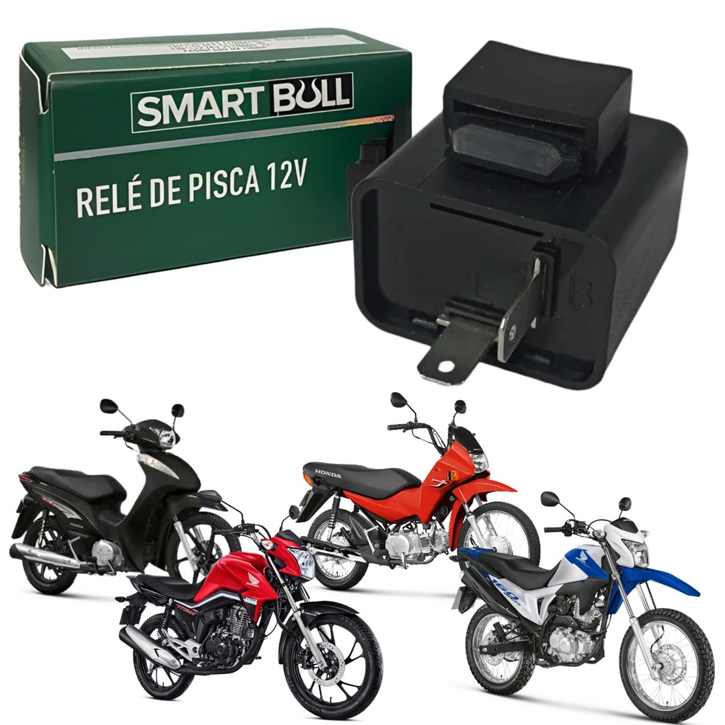 RELÉ PISCA UNIVERSAL 12V 2 PINOS SMARTFOX HONDA POP 100 POP 110 BIZ 125 CG TITAN 160 NXR BROS 160