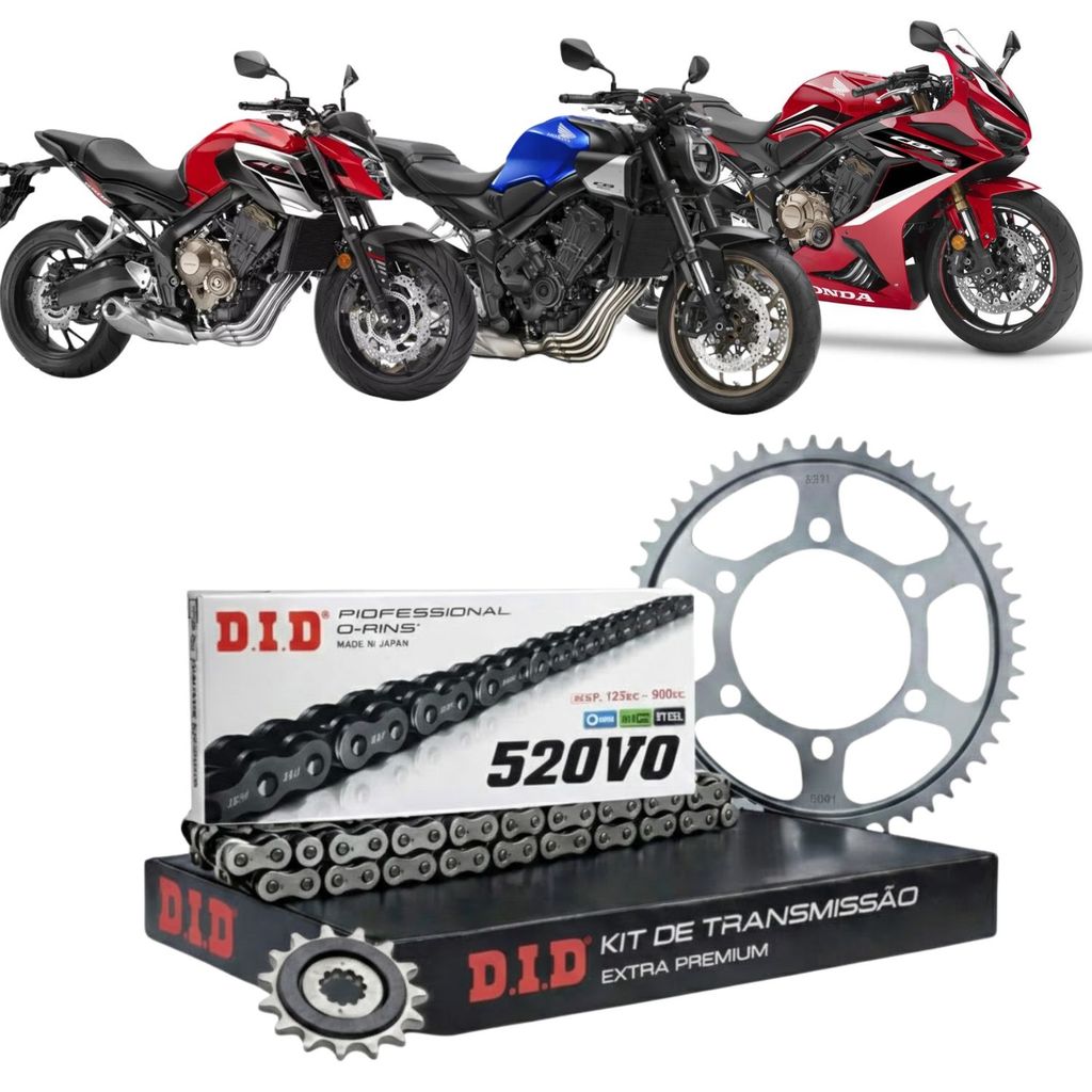 KIT DE RELAÇÃO DID PREMIUM HONDA CB650R CBR 650 R 525VO-118L42/15T 2014-2026