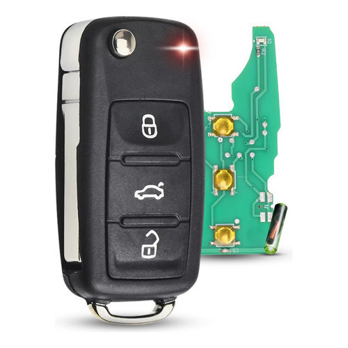 Chave Canivete Volkswagen G6 G7 Gol Golf Voyage Fox Up Jetta para Alarme Positron + Chip T44 ID48
