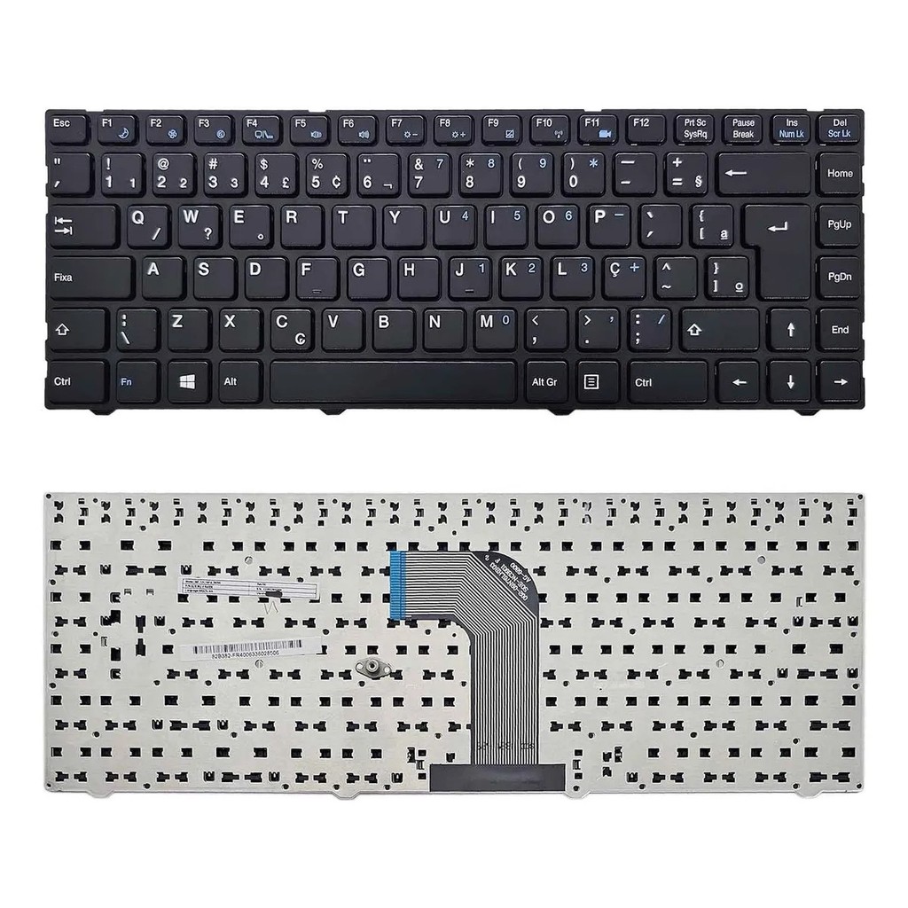 Teclado Para Qbex A14h Mb45119 Vb40r19 Mp-12c16pa-360w Preto Português Brasil