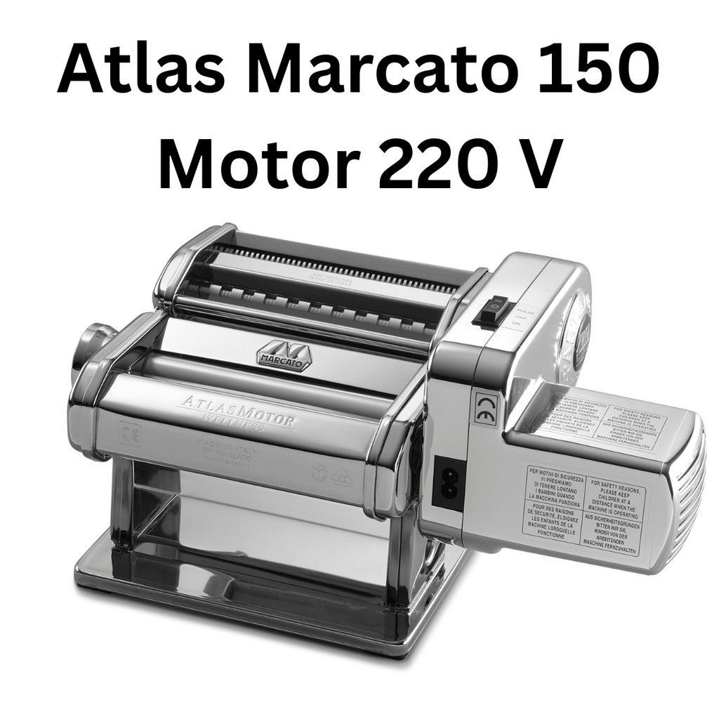 Máquina Macarrão e Motor Marcato Atlas 150 Classic 220 V 3 Tipos de Massas Fresca Caseira Italiana