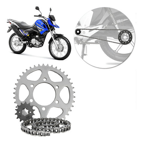 Kit Relação Completo Crosser Xtz 150 Todas Com Retentor Prateado