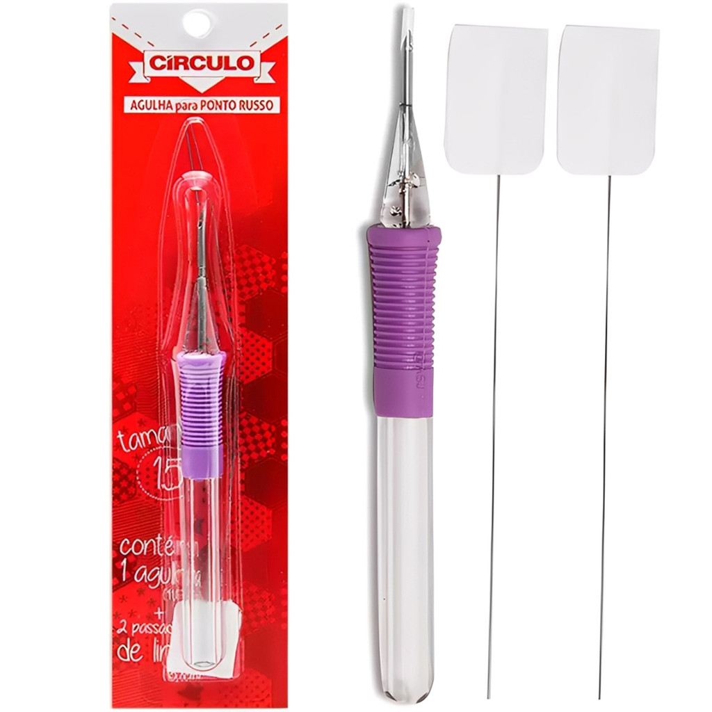 Agulha Magica Bordado Artesanal Ponto Russo Alto Relevo No15 em Oferta na Shopee