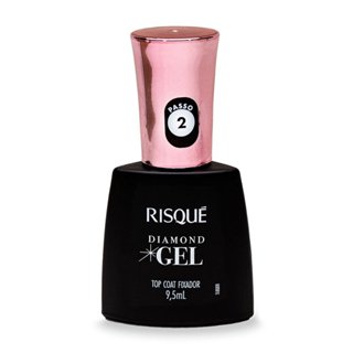 Top Coat Fixador Risqué Diamond Gel Cremoso 9,5ml em Oferta na Shopee