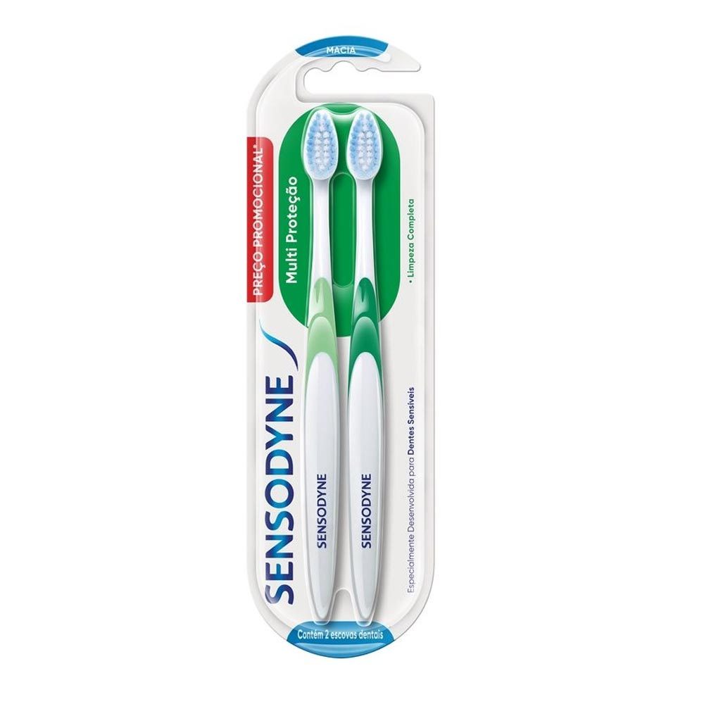 Escova de Dente Sensodyne Multiproteção Limpeza Completa Macia 2 Unidades em Oferta na Shopee